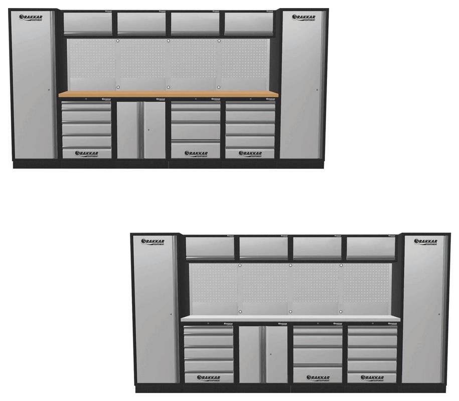 Mobilier d’atelier 6 éléments - Drakkar Equipement | Plan de travail HÊTRE ou INOX